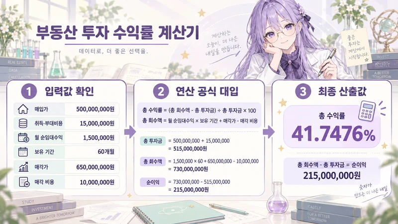 부동산 투자 수익률 계산기 계산 방법 및 공식