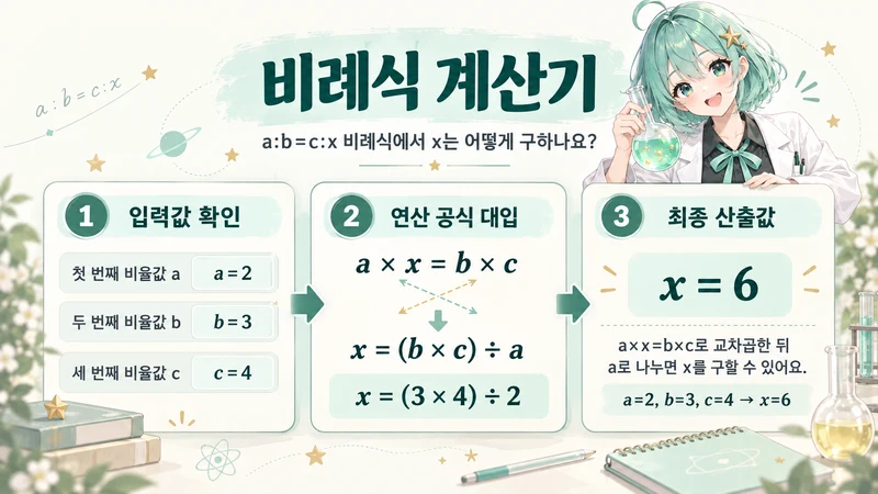 비례식 계산기 계산 방법 및 공식