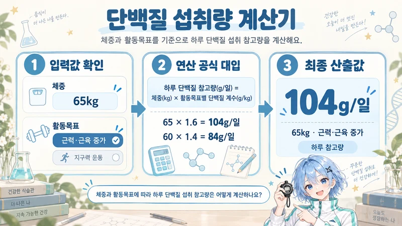 단백질 섭취량 계산기 계산 방법 및 공식