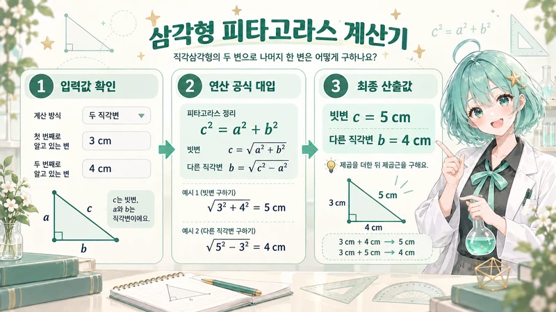 삼각형 피타고라스 계산기 계산 방법 및 공식