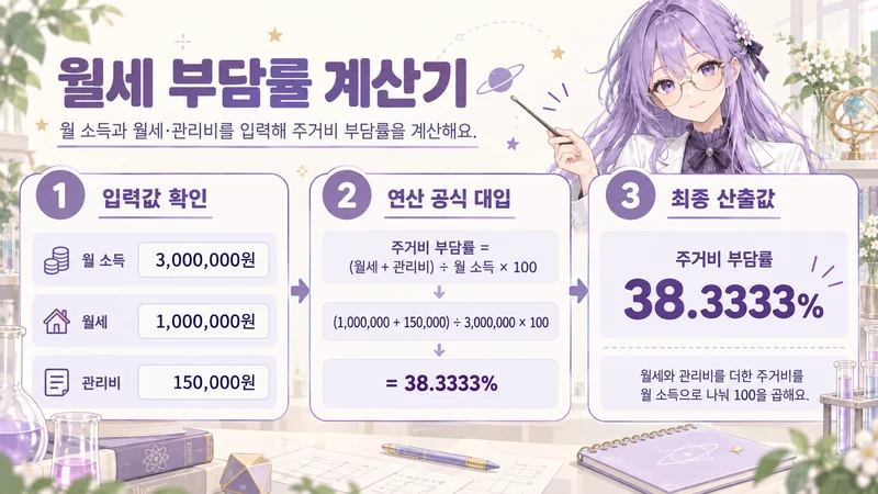 월세 부담률 계산기 계산 방법 및 공식
