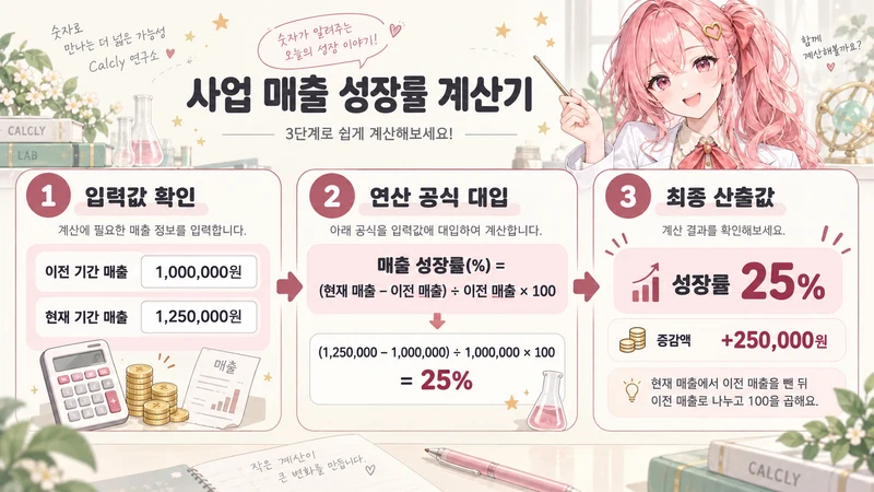 사업 매출 성장률 계산기 계산 방법 및 공식