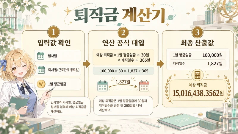 퇴직금 계산기 계산 방법 및 공식