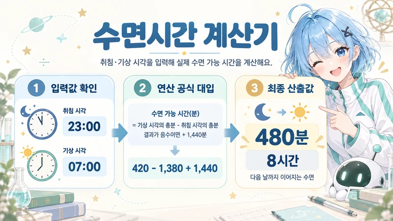 수면시간 계산기 계산 방법 및 공식