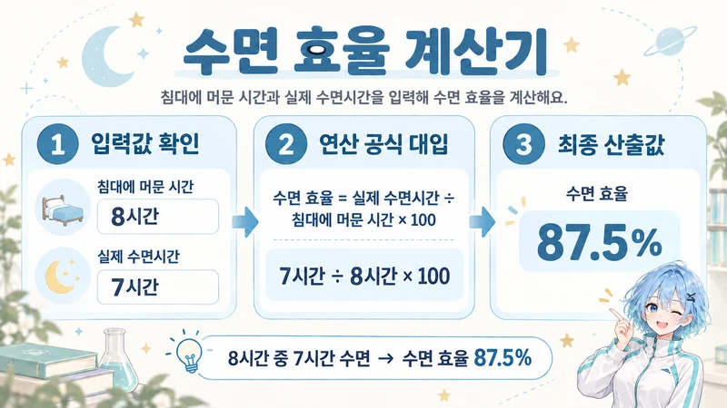 수면 효율 계산기 계산 방법 및 공식