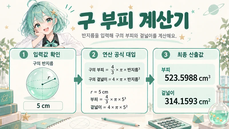 구 부피 계산기 계산 방법 및 공식