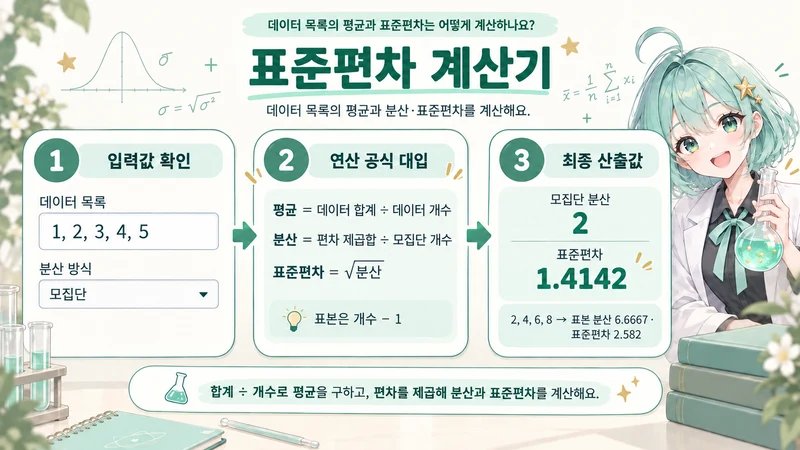 표준편차 계산기 계산 방법 및 공식
