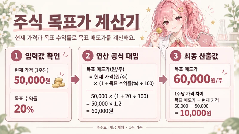 주식 목표가 계산기 계산 방법 및 공식
