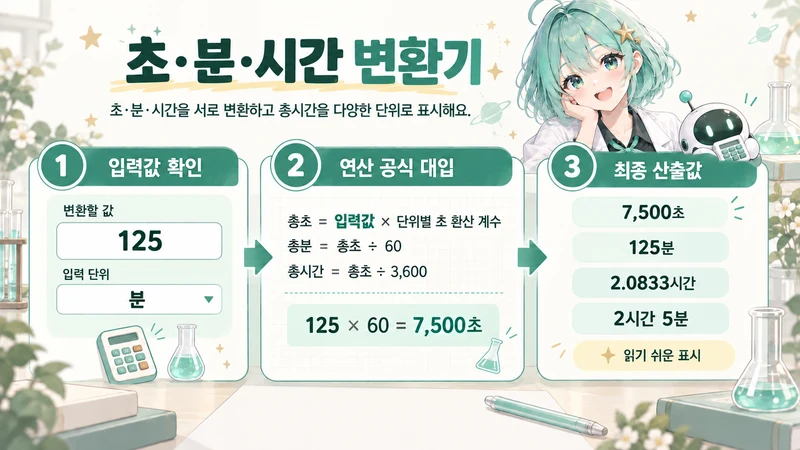 초·분·시간 변환기 계산 방법 및 공식