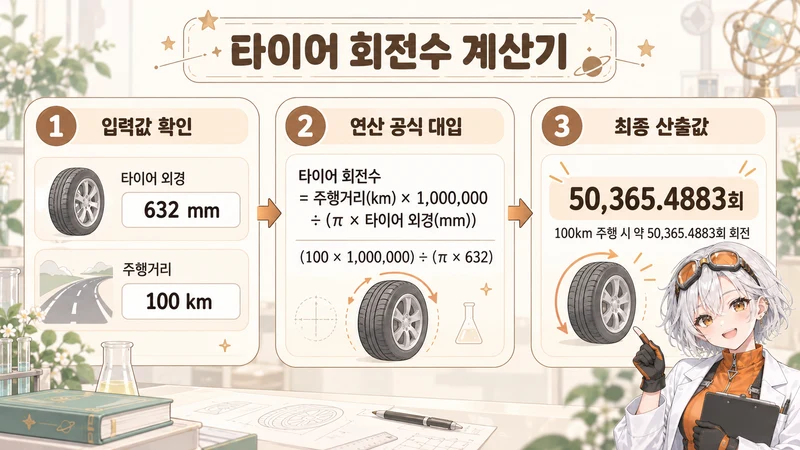 타이어 회전수 계산기 계산 방법 및 공식