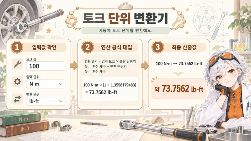 토크 단위 변환기 계산 방법 및 공식