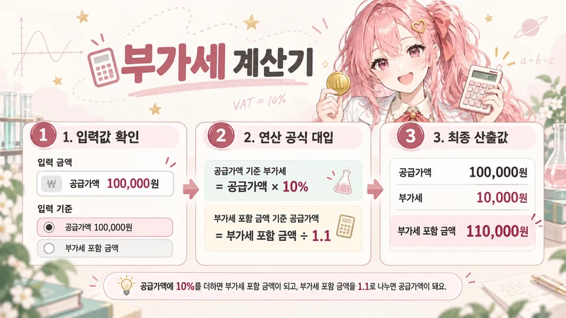 부가세 계산기 계산 방법과 공식