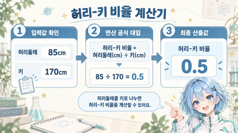 허리-키 비율 계산기 계산 방법 및 공식