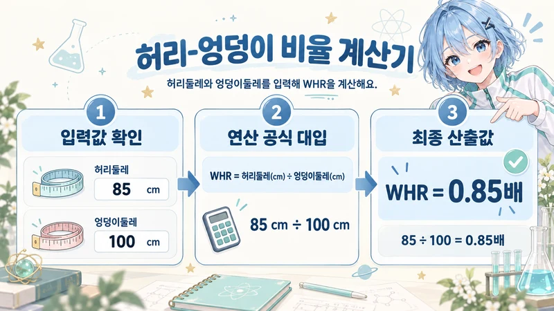 허리-엉덩이 비율 계산기 계산 방법 및 공식