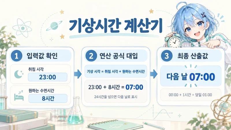 기상시간 계산기 계산 방법 및 공식
