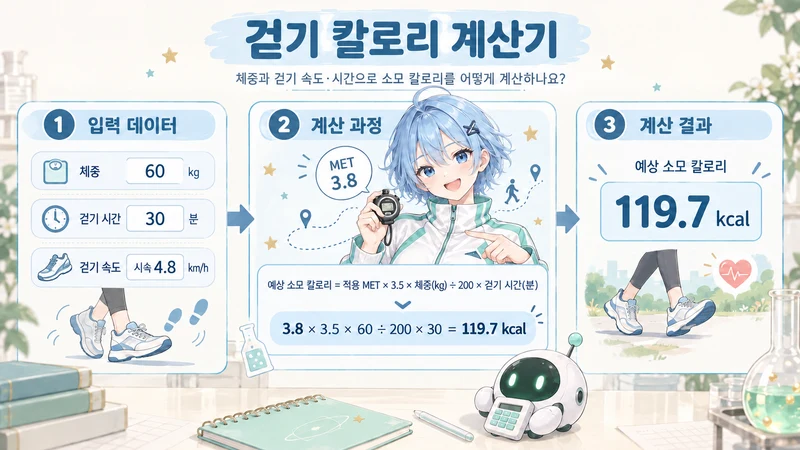 걷기 칼로리 계산기 계산 방법 및 공식