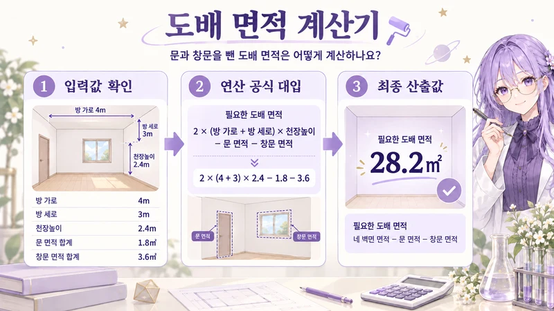 도배 면적 계산기 계산 방법 및 공식
