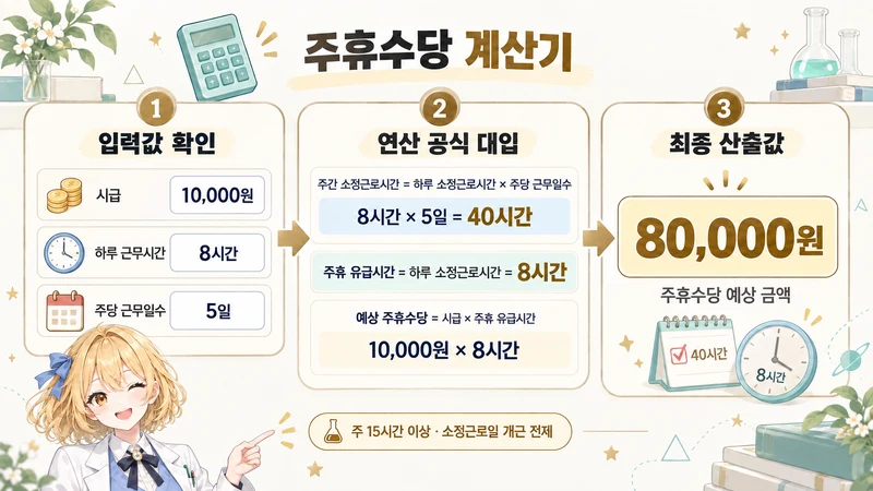 주휴수당 계산기 계산 방법 및 공식