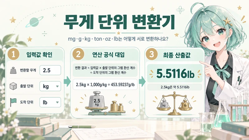무게 단위 변환기 계산 방법 및 공식