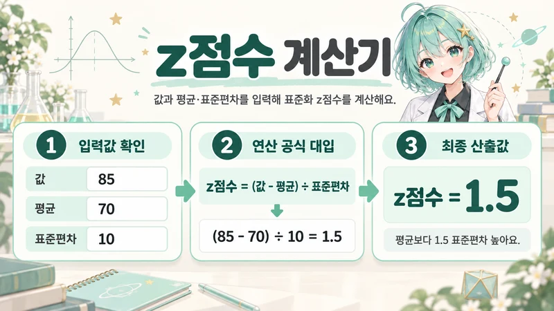z점수 계산기 계산 방법 및 공식